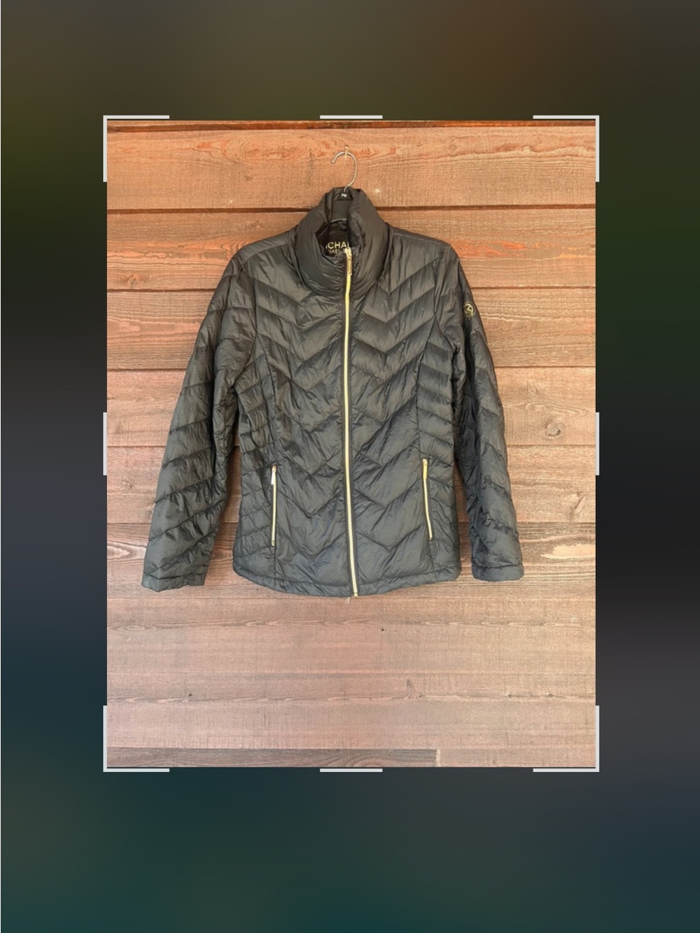 Michael Kors Black Quilted Puffer Jacket with Gold Hardware
